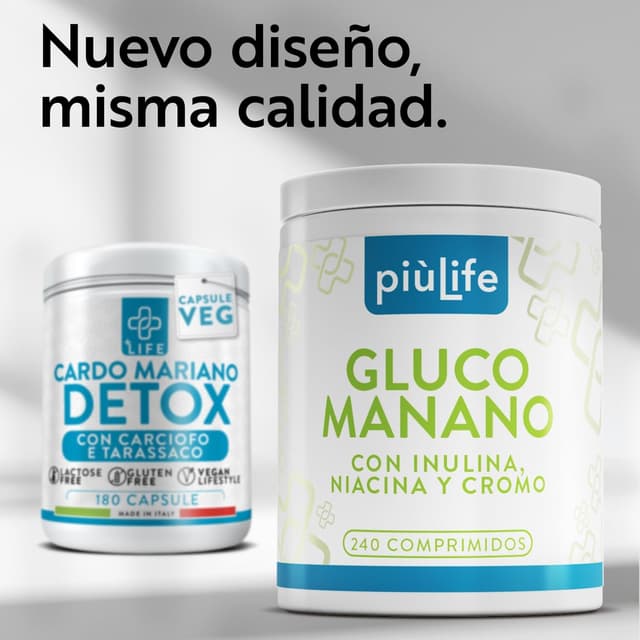 Thumbnail 1 de PiùLife Glucomanano 4000 mg 🥢 Suplemento para la digestión