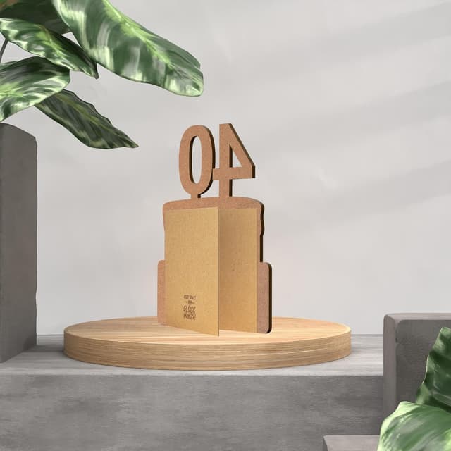 Thumbnail 4 de 40 Geburtstag Karte mit Umschlag aus Holz