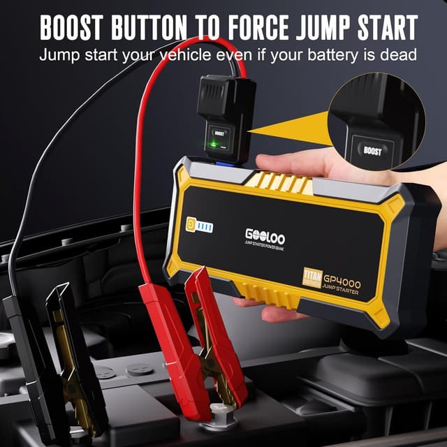 Thumbnail 6 de GOOLOO Portable Lithium Jump Starter 4000A — 12V car booster pack