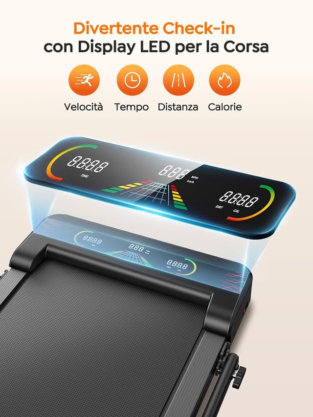 Thumbnail 1 de Tapis roulant pieghevole 2,5 HP 12 km/h