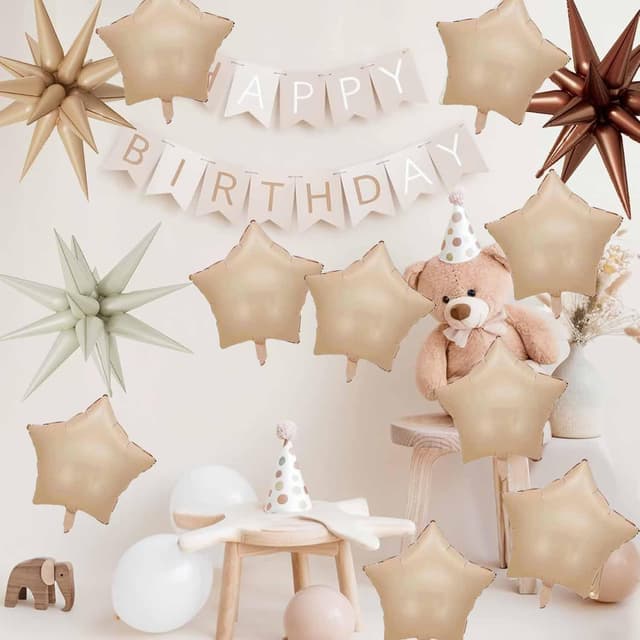 Thumbnail 6 de Stern Folienballons Aprikose 18 Zoll 10 Stück