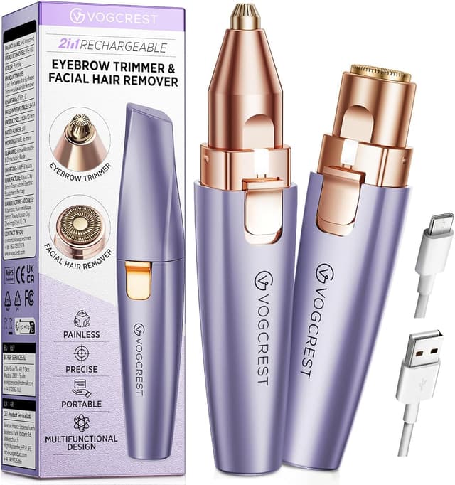 Detalle de VG VOGCREST Eyebrow Facial Trimmer 2-in-1 rechargeable razor