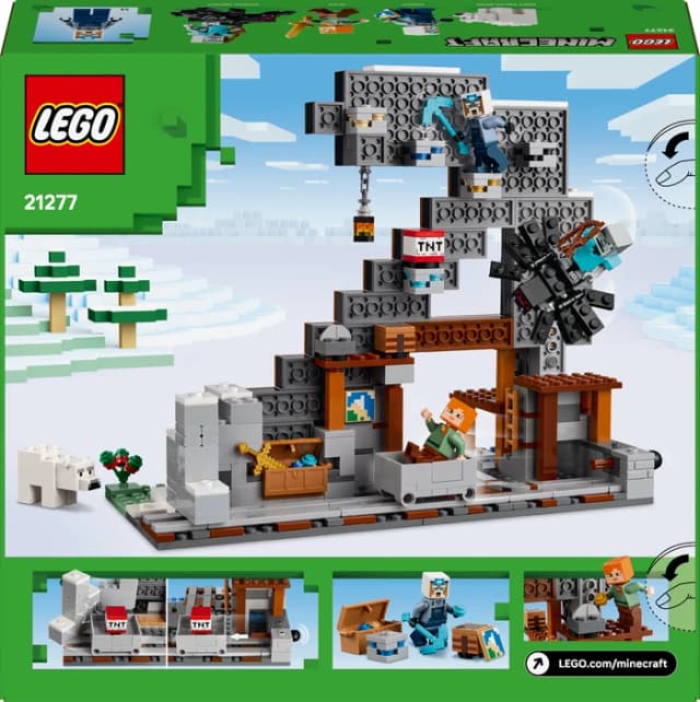 Detalle 2 de LEGO Minecraft Die Spitzhackenmine 21277 – Minenschacht mit Schienen und Action-Elementen