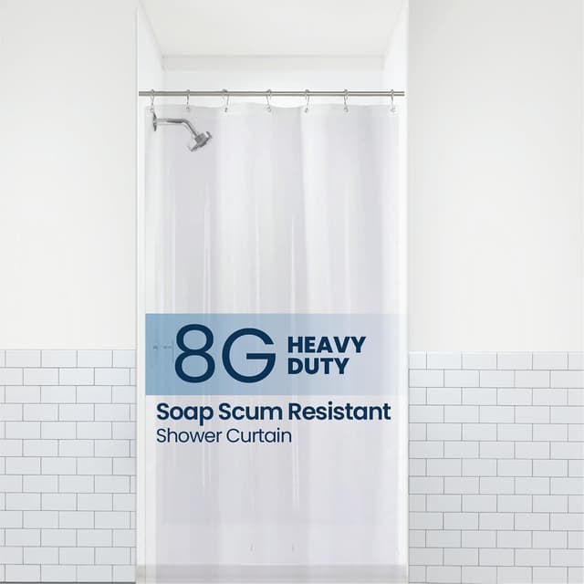 Thumbnail 3 de LiBa Waterproof PEVA Shower Curtain 72x72 White