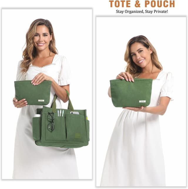 Detalle de Captain Blues Cord Tasche Damen Große Handtasche mit Reißverschluss