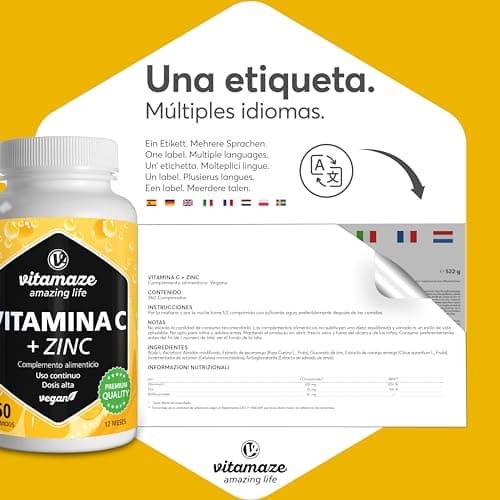 Thumbnail 6 de Vitamaze Vitamina C 1000 mg con Zinc y Bioflavonoides 🍊