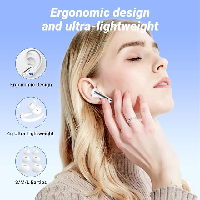 Thumbnail 6 de Monyhigh Wireless Earbuds Bluetooth 5.3 (in-ear) with 4 ENC Mic, 42h playtime and LED display in-ear headphones