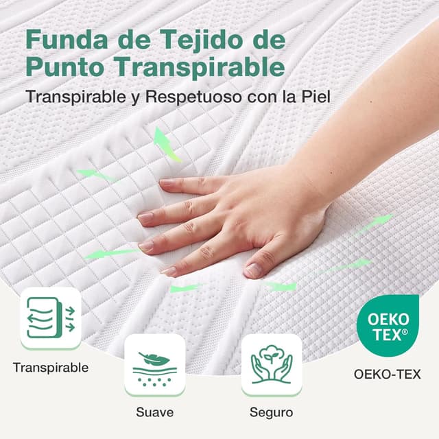 Detalle 2 de Novilla Topper Viscoelástico 150x190 cm con Bambú y Gel