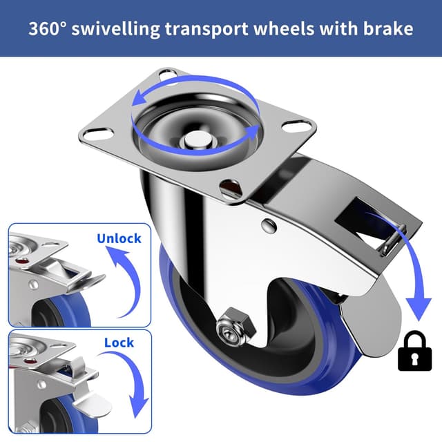 Detalle de Forever Speed Schwerlastrollen 4er Set 125 mm