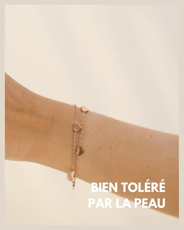 Detalle de GD GOOD.designs EST. 2015 Bracelet Cœur pour femme en acier 316L, réglable (15 à 19 cm)