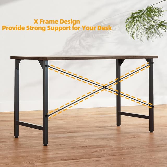 Detalle 1 de BEXEVUE Desk small computer desk 100 x 48 cm in rustic brown