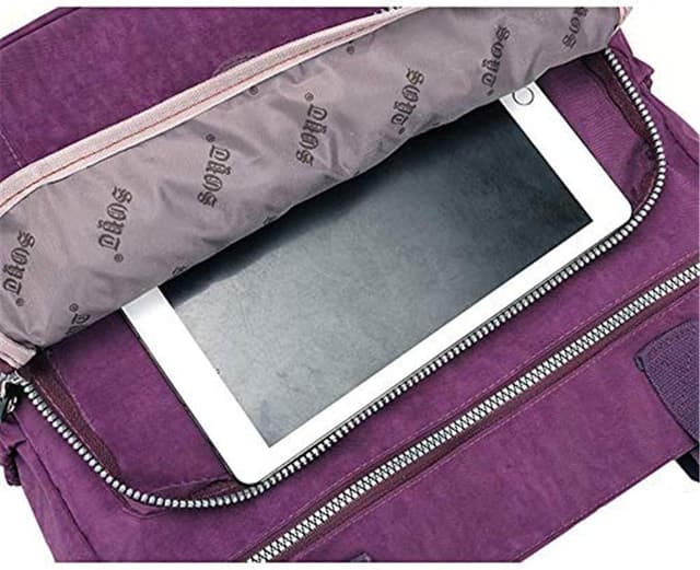 Thumbnail 6 de Fueerton Women’s Casual Multi-Pocket Waterproof Nylon Top-Handle Shoulder Travel Handbag (Deep Blue)