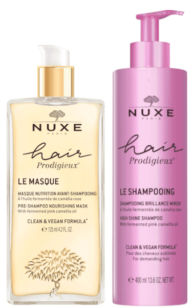 Imagen de Nuxe Hair Prodigieux Brillo Sublime Champú y Mascarilla en OfertitasTOP