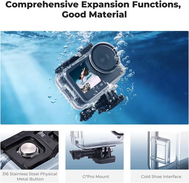 Detalle 2 de K&F CONCEPT 60M/196FT Waterproof Housing Case for DJI Osmo Action 6