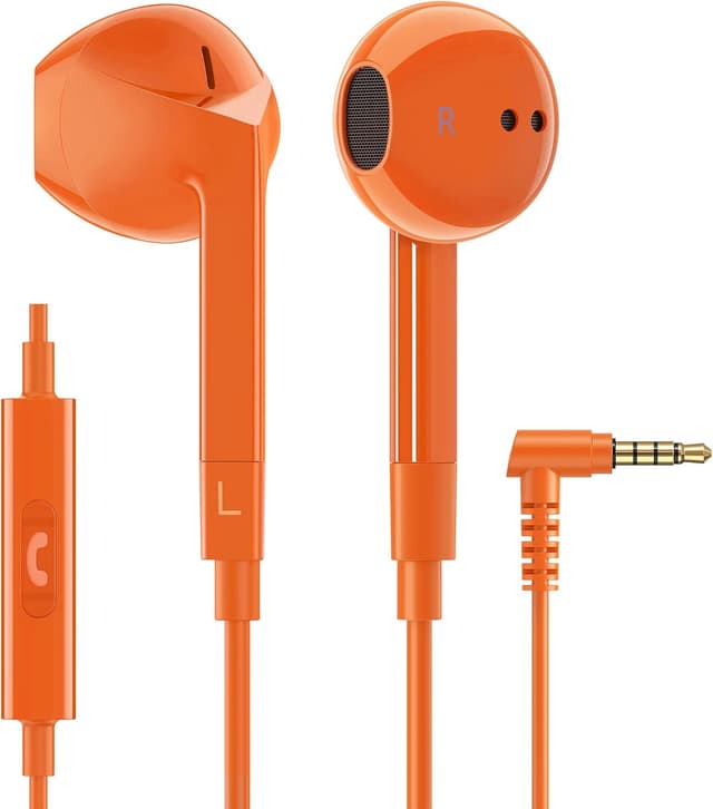 Detalle de LUDOS FEROX In-Ear-Kopfhörer mit Kabel & Mikrofon (3,5-mm-Klinke) – Orange