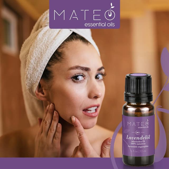 Detalle de MateoEssentialOils Lavendelöl 100% rein & natürlich (Lavandula angustifolia) – Bio – 10 ml