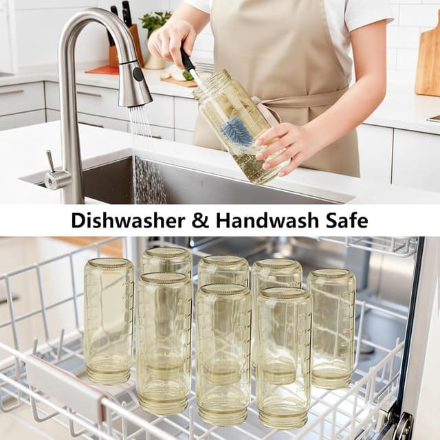 Thumbnail 5 de Ruckae 16 OZ Glass Juice Bottles 10-Pack