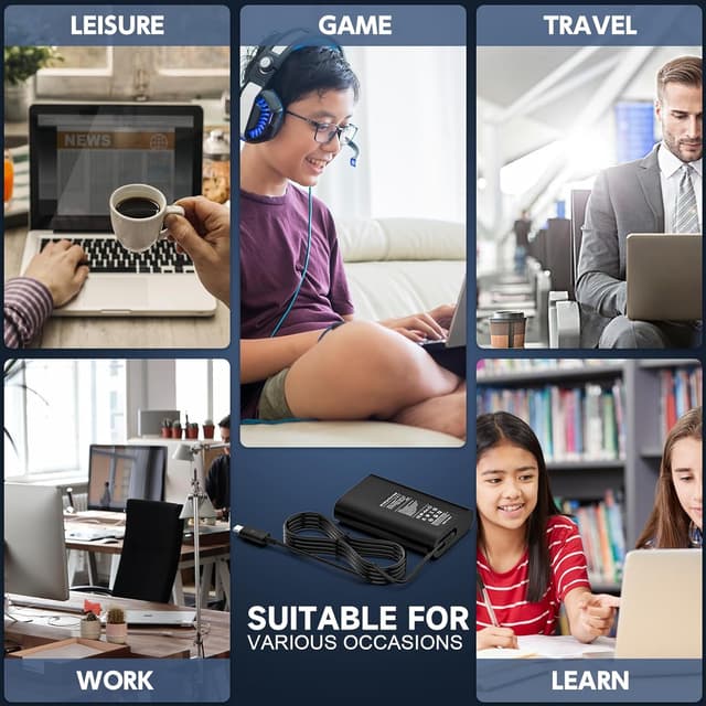 Thumbnail 6 de 65W USB-C Laptop Charger (USB-C PD) for Dell Latitude, XPS & Chromebook