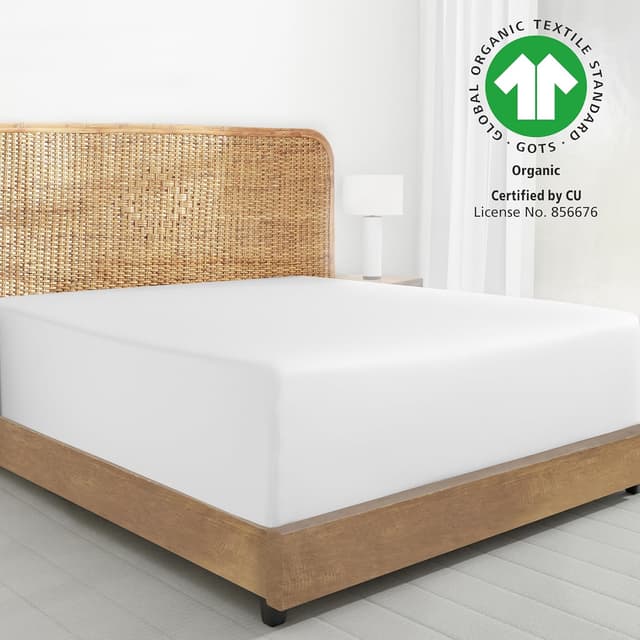 Detalle de 2-Pack Organic Cotton Twin Fitted Sheet 2X Deep Pocket