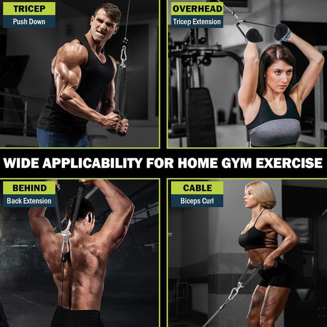 Detalle 2 de DASKING Corda tricipiti per cavo con impugnatura ergonomica antiscivolo per home gym