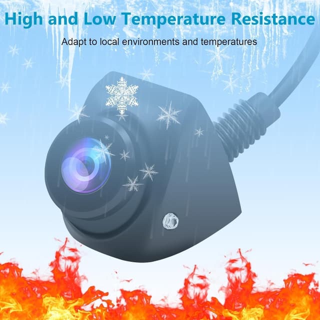 Detalle 2 de OBEST Caméra de recul voiture 1080P 12V-24V avec vision nocturne starlight, grand angle 170° et rotation 360°