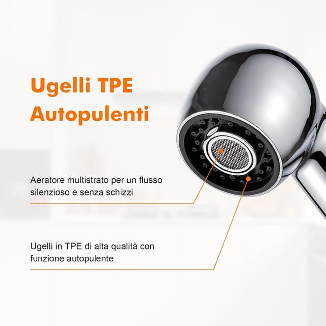 Detalle 2 de Soffione ricambio cucina G1/2 a 2 funzioni