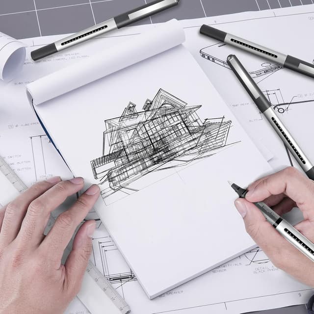 Thumbnail 6 de APOGO 16-Pack Black Gel Rollerball Pens (0.5mm) – Quick-Drying for Notes & Sketching