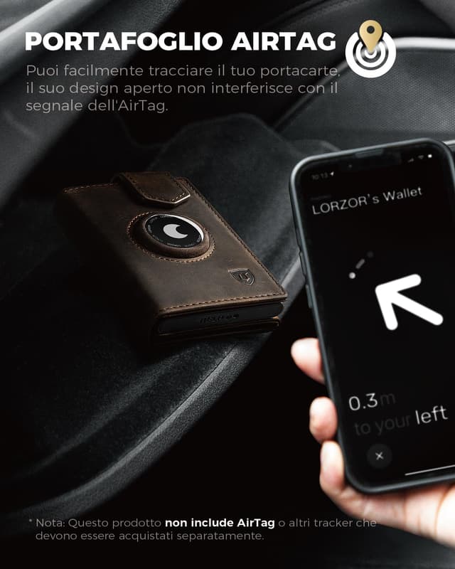 Thumbnail 6 de LORZOR portafoglio slim per AirTag 48N