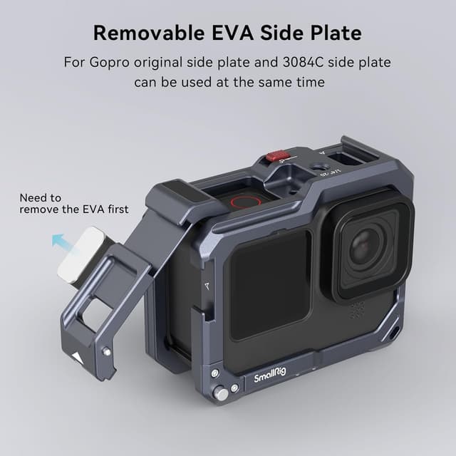 Detalle de SMALLRIG Cage 3084C pour GoPro Hero12/11/10/9 noire avec supports Cold Shoe