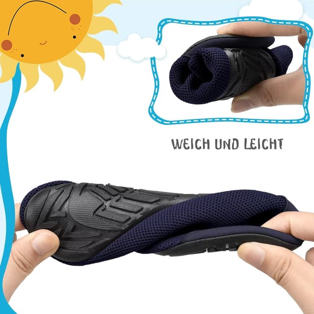 Detalle de Kyopp Hausschuhe Kinder – atmungsaktive, rutschfeste Slipper für Jungen & Mädchen, Gr. 20–35