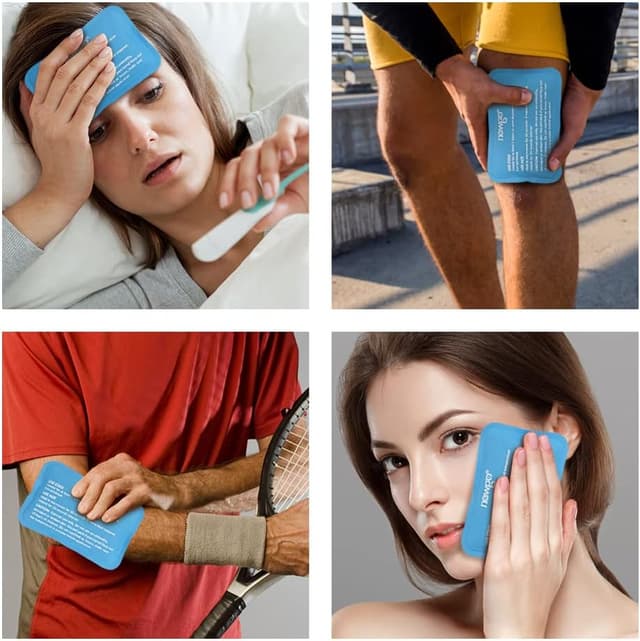 Detalle 2 de NEWGO reusable ice pack set (6 gel packs) for injuries, swelling, headaches and facial pain