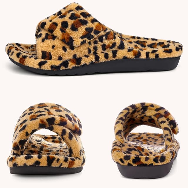 Detalle de Litfun Women’s Orthopedic Slippers with Arch Support (Adjustable Open Toe) for Plantar Fasciitis