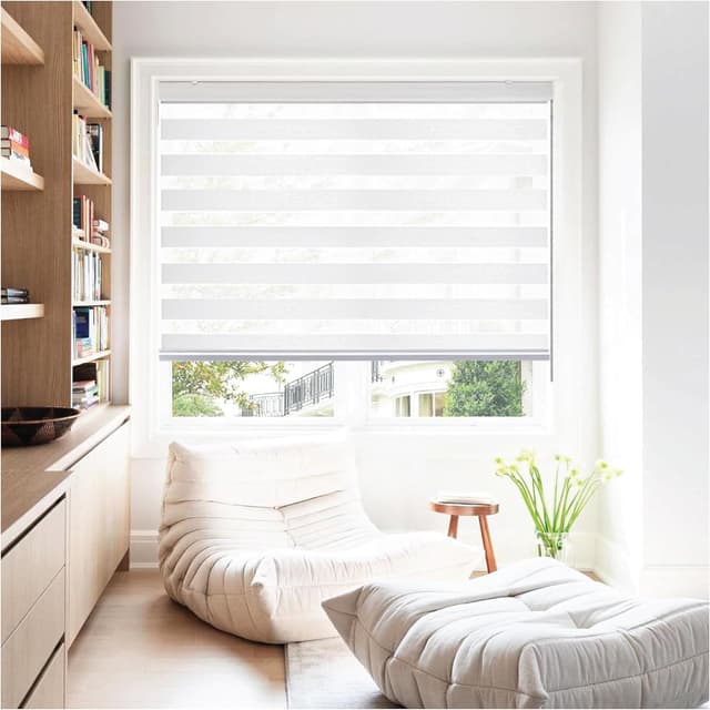Thumbnail 6 de Rehan & Co Grey Day and Night Zebra Roller Blinds (Dual Layer) for Windows & Doors, 64cm W x 165cm L