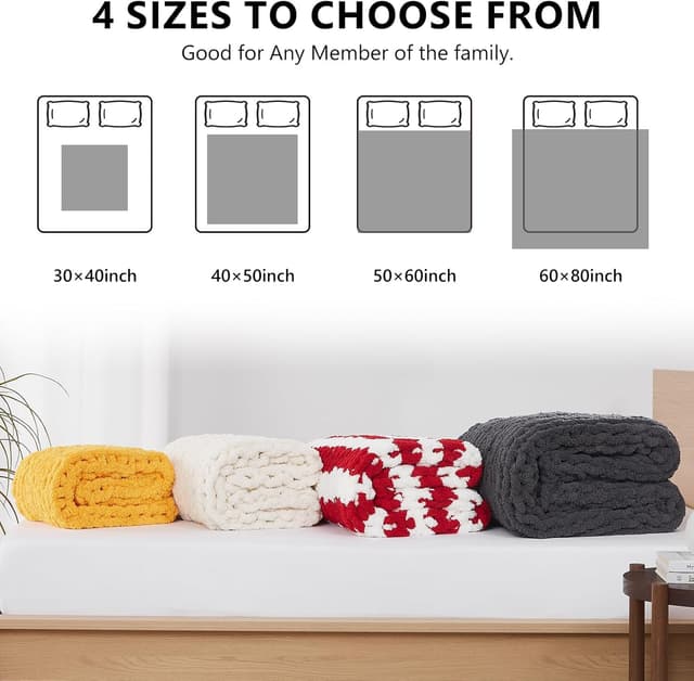 Thumbnail 3 de L'AGRATY Chunky Knit Throw Blanket 50x60 🛋