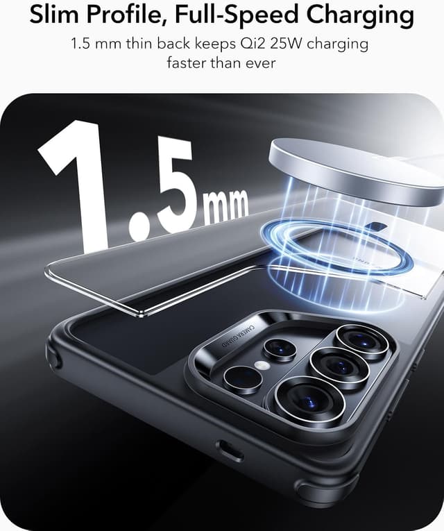 Thumbnail 6 de ESR Classic Hybrid MagSafe Case for Samsung Galaxy S26 Ultra (Clear Black) with military-grade drop protection