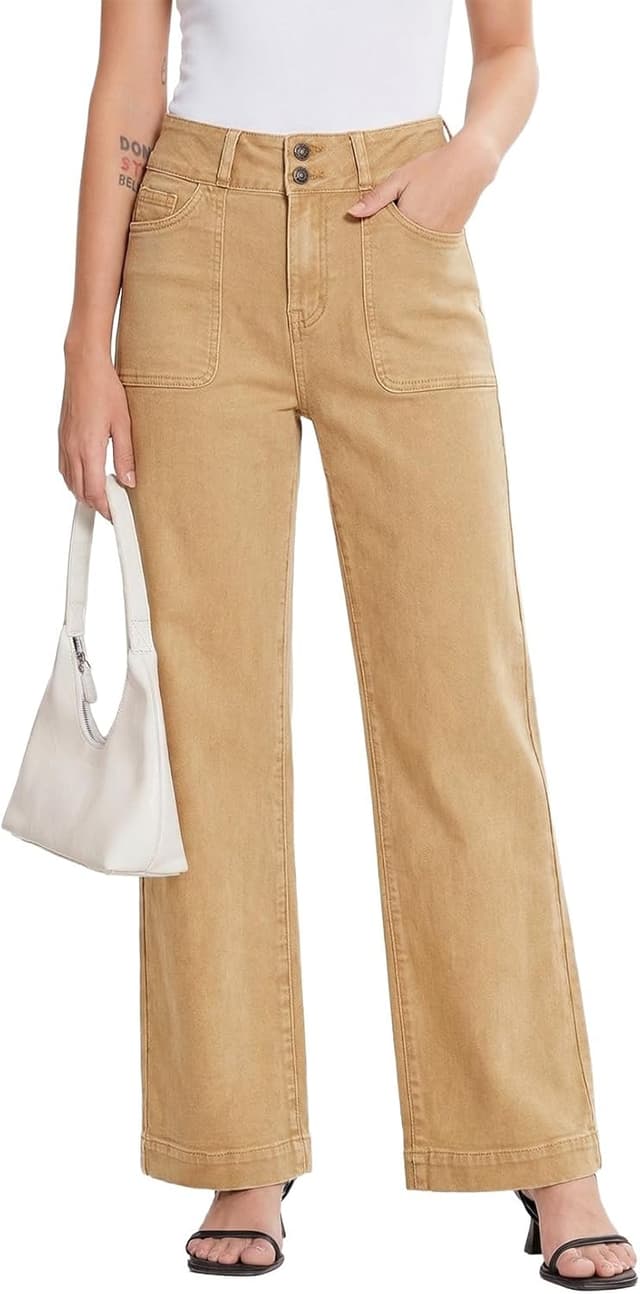 Detalle de Sidefeel High Waisted Wide Leg Jeans