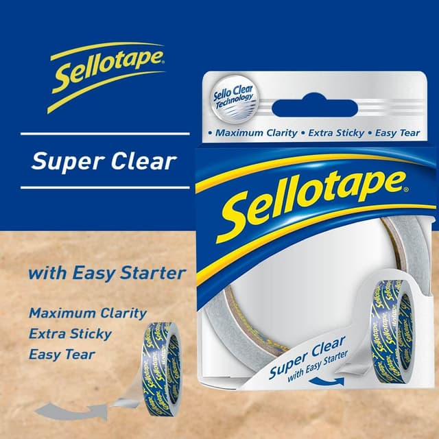 Detalle 2 de Sellotape 1569087 - Cinta adhesiva transparente, 24 mm x 50 m