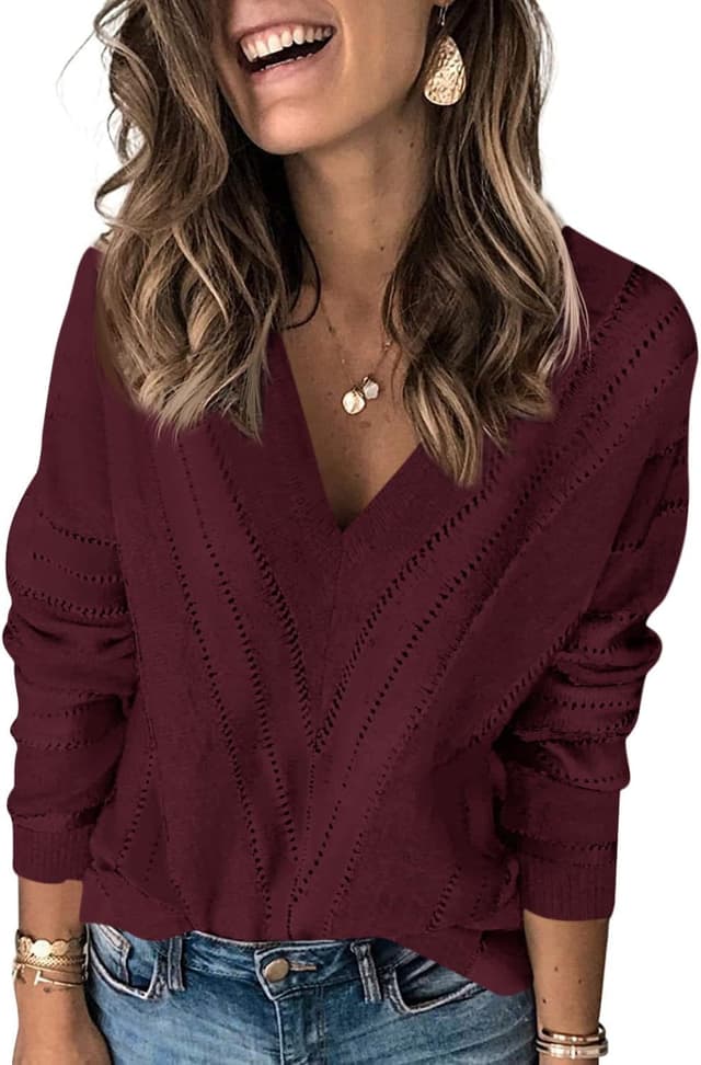 Thumbnail 6 de Fisoew Damen Oversized V-Ausschnitt