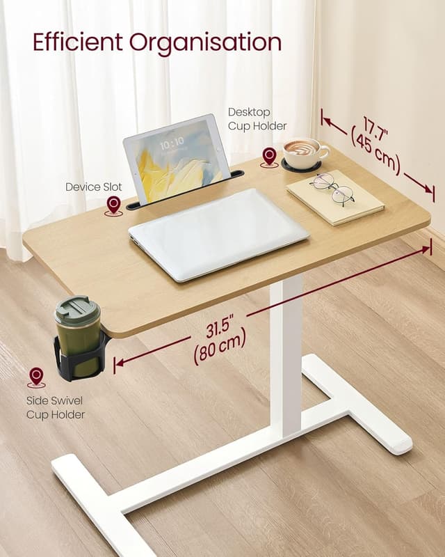 Thumbnail 1 de VASAGLE LSD601YA01 Overbed Table 80x45 cm