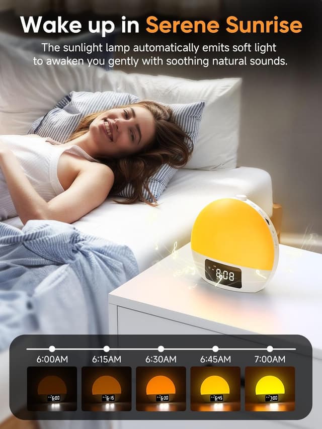 Detalle de Sunrise Alarm Clock wake-up light, 9min snooze