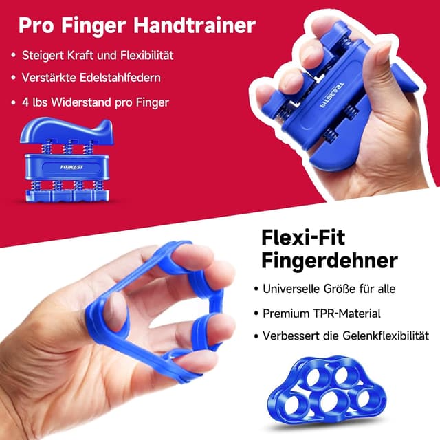 Detalle de FitBeast Handtrainer Griffkraft Trainer 5er-Pack
