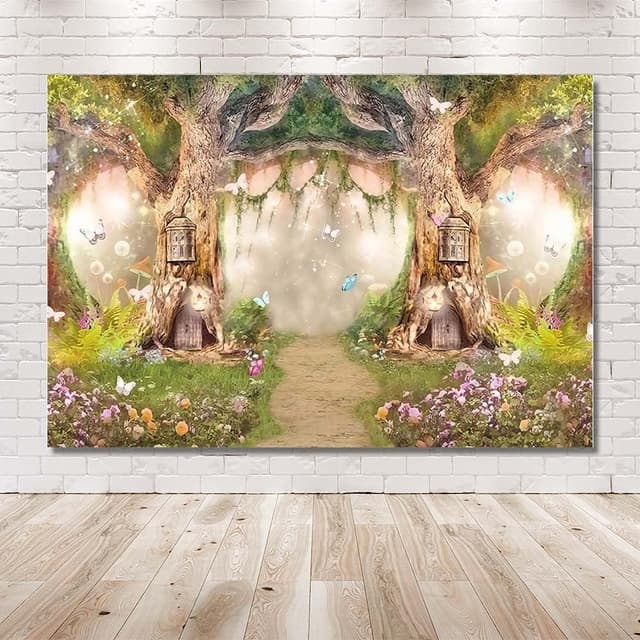 Thumbnail 1 de MEHOFOND 7x5ft Fairytale Forest Photography Backdrop