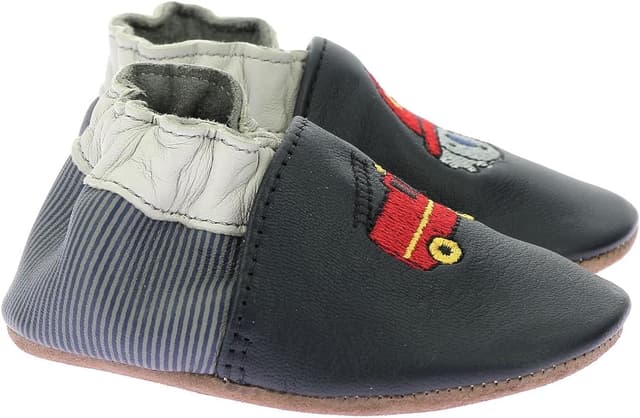 Detalle de Robeez Badge Fire chausson garçon en cuir, sans talon