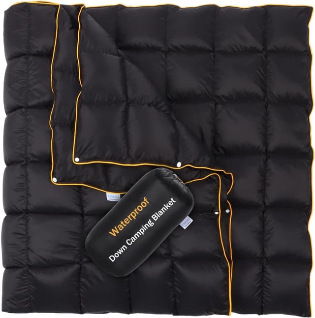 Detalle de Lvkiss Waterproof Down Camping Blanket (57.1" × 72.8") – lightweight packable quilt for hiking, travel & camping