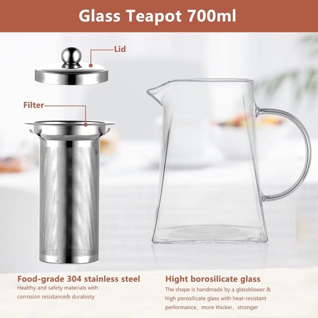 Detalle de PluieSoleil Square glass teapot 750 ml