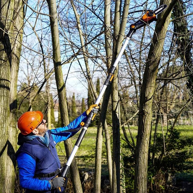 Detalle de WORX 2 in 1 18V (20V MAX) Combo Set: tagliasiepi telescopico da 45 cm e motosega da 20 cm WG908E con PowerShare