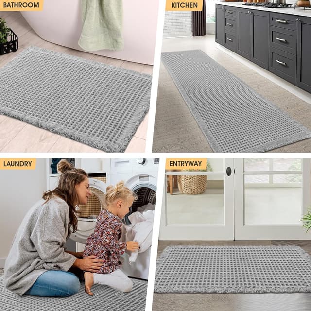 Thumbnail 6 de IM HOME Waffle Bath Mat Set 2-piece 24x36 inch bath rug