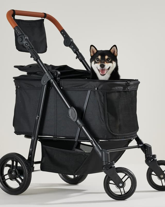 Detalle de Zoosky Medium Dog Stroller (up to 66 lbs) with All-Terrain Wheels, Adjustable Handle & Canopy
