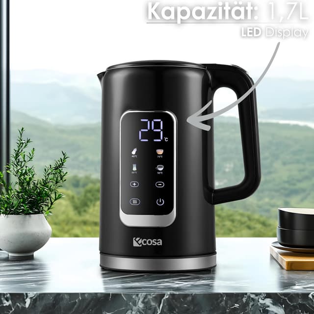 Thumbnail 1 de Wasserkocher Edelstahl mit Temperatureinstellung 1,7 L