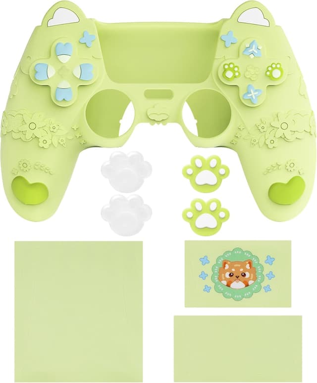 Detalle 2 de playvital PlayVital Cute Spring Lesser Panda Silicone Cover for PS5 Controller (anti-grip, shockproof skin)
